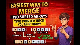 Merge Sorted Arrays Using Two Pointers (Step-by-Step + Extra Space Explained)