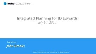 Integrated Planning for JD Edwards