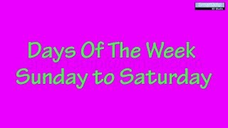 Smart3dip Kid's Channel Days Of The Week Sunday to Saturday