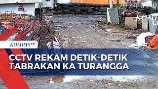 CCTV Rekam Tabrakan KA Turangga-Bandung Raya, Ada Bunyi Ledakan dan Kereta Berhenti Mendadak