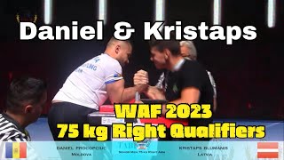 Daniel Procopciuc \u0026 Kristaps Blumanis | All Right Qualifiers Matches | 2023 WAF Seniors 75 kg