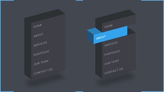 CSS Isometric Menu Hover Effects | HTML CSS 3D Menu