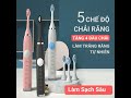 Bàn Chải Đánh Răng Điện Sonic 5 Chế Độ Tặng 4 Đầu Chải Làm Sạch Làm Trắng Răng tự Nhiên XQMQ