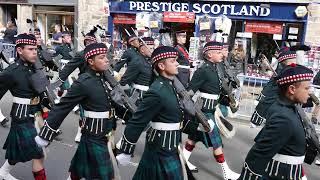 The Black Watch Pipes \u0026 Drums escort Crown of Scotland