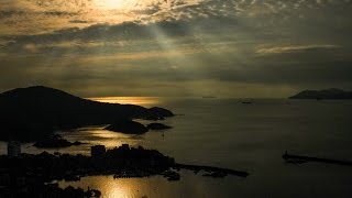 【鞆の浦】 太子殿からの黄金景色 広島県福山市 【天使の梯子】