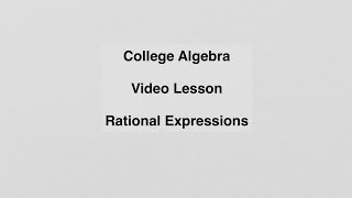 1.5 Rational Expressions