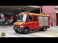 hong kong pedestrians in front of fire truck light rescue u0026 hydraulic platform responding