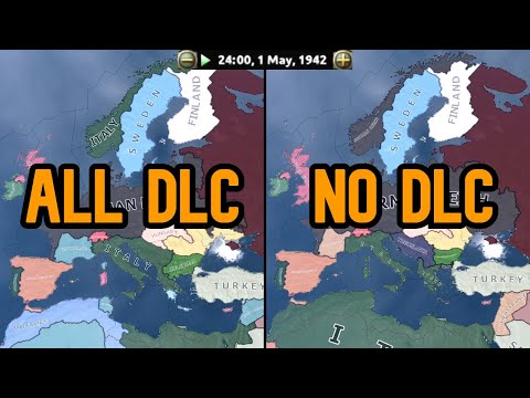 HOI4 Double Timelapse – ALL DLCs vs. NO DLCs