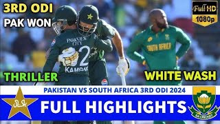 PAKISTAN vs SOUTH AFRICA LIVE 3rd ODI  Match Highlights | PAK vs SA Live , T20 ,2024