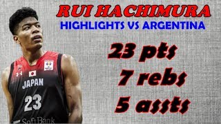 Rui Hachimura Highlights vs Argentina | August 22, 2019 | Fiba World Cup Preparation