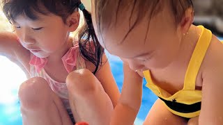 【再投稿】1歳児 歳の差姉妹のプール遊び！今年も夏がやって来た！プール開き！水遊び大好き！@yuayua2636