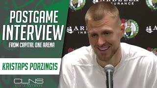 Kristaps Porzingis Talks About POST UPS for Celtics vs Wizards