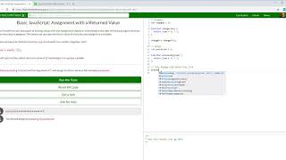 Basic JavaScript Assignment with a Returned Value 54/111 Learn freeCodeCamp