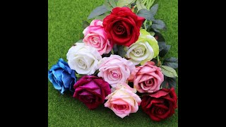 High quality decorative silk velvet roses artificial flowers for sale