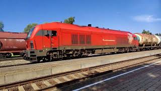 Diesel Locomotive Train ( Siemens ER20 CF ) Latvia - Lithuania . Traukinys ( Slow Mode and Normal )