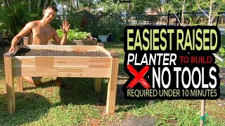 #1 Raised Planted Planter NO TOOLS REQUIRED | Built under 10 minutes | Cedar Raised Garden Planter