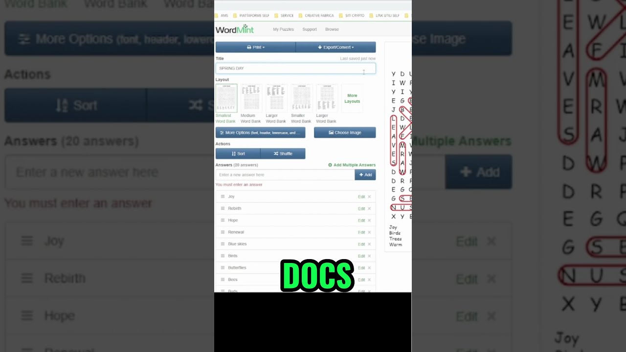 Come Creare Un Libro Word Search Con Wordmint, Alternativa Valida A ...