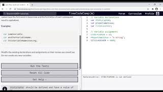 08 - Learn Basic JavaScript - Understanding Case Sensitivity in Variables