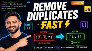 How to Remove Duplicate Elements from Array in JavaScript FAST | JS Array Optimization Tutorial