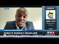 Zuma's Sunday deadline