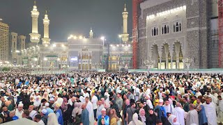 شاهد أجواء سحاب وغيوم في مكة الآن وزحمة شعبان في المسجد الحرام