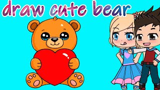 DRAW cute rainbow bear for kids Bolalar cartoon animation with funny kids