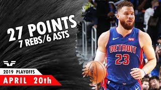 Blake Griffin - ECR1 Game 4 - 2019 NBA Playoffs - vs Bucks - 27 Pts, 7 Rebs, 6 Asts