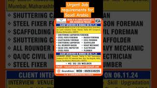 Urgent Jobs in Saudi Arabia gulf job vacancy 2024, latest saudi jobs #shorts #viral #saudijobs