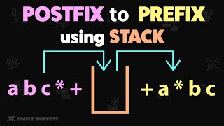 How to convert Postfix to Prefix Expression using STACK Data Structure (With Solved Example)