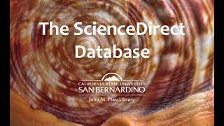 The ScienceDirect Database