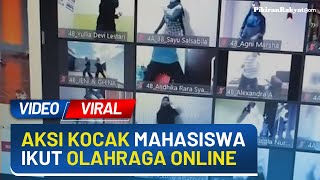 Viral! Aksi Lucu Mahasiswa Ikut Kelas Olahraga Daring, Warganet: Ngakak Banget Senam Online