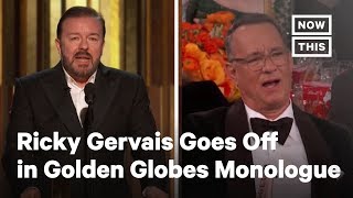 Ricky Gervais Goes Off in 2020 Golden Globes Monologue | NowThis