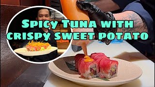 LETS MAKE SPICY TUNA WITH CRISPY SWEET POTATO