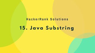 15. Strings - Java Substring | (Hindi)