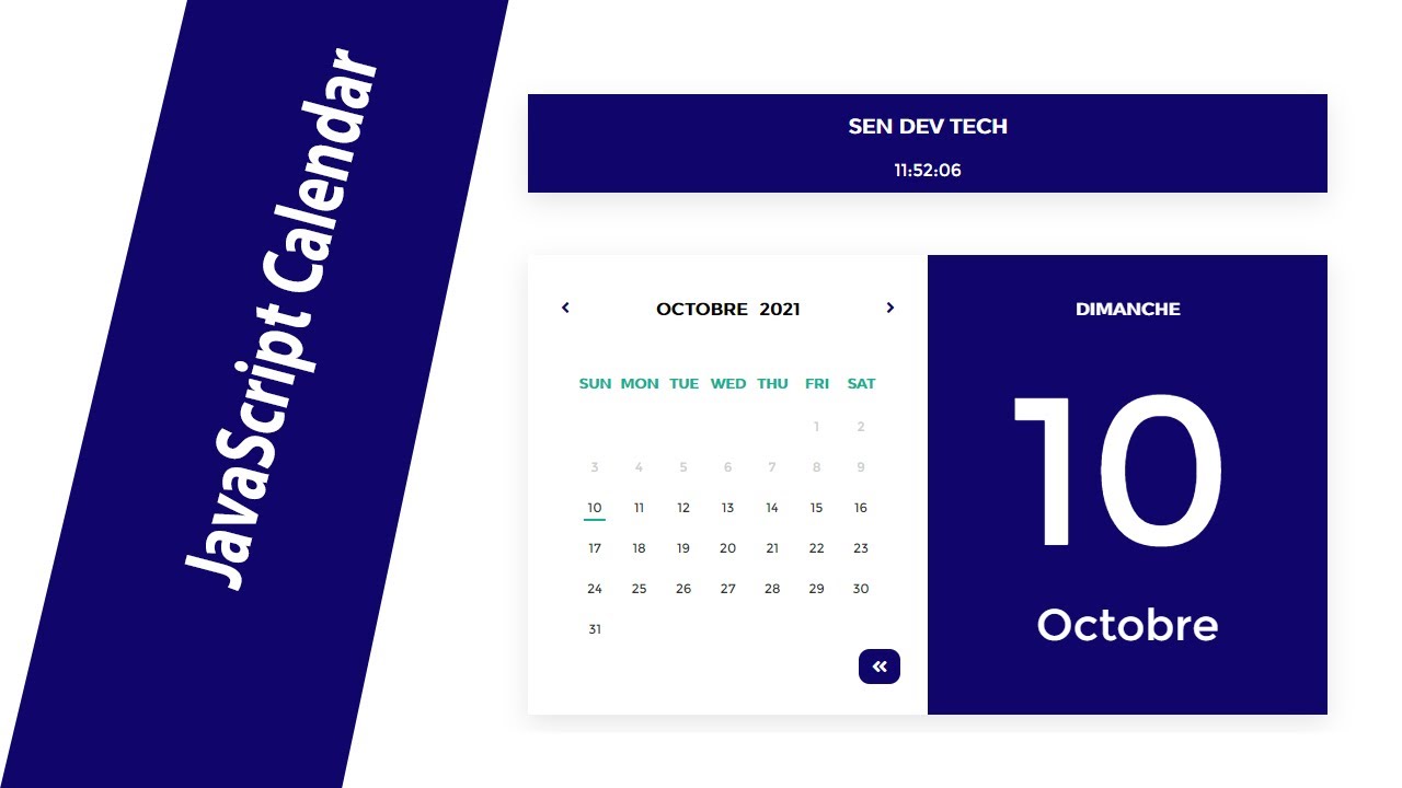 Calendar With HTML, CSS, And JavaScript - How To Build Calendar Using ...