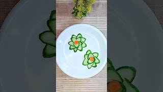 Cucumber Carving skills l Vegetable Cutting Ideas #saladart #fruitcarving #art #cookwithsidra #short