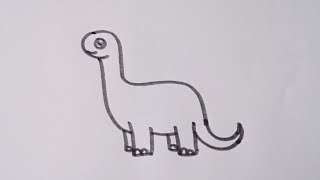 How to draw a brontosaurus dinosaur // easy Cartoon drawing