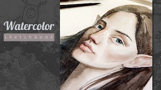 Drawing Portrait. Watercolor Sketchbook #04