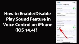 How to Enable/Disable Play Sound Feature in Voice Control on iPhone (iOS 14.4)?