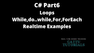 C# Part6 | Loops | While Loop