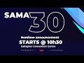 sama 30 nominees announcement