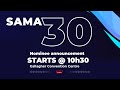 SAMA 30 Nominees announcement