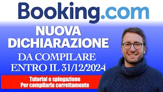 Nuova Dichiarazione Obbligatoria da compilare su Booking.com