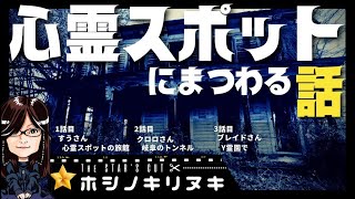 心霊スポットにまつわる話 ３選！！「心霊スポットの旅館」すう様/「岐阜のトンネル」クロロ様/「Y霊園で」ブレイド様　ホシノキリヌキ「怪異体験談受付け窓口」より   星野しづく 不思議の館