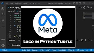 META Logo Drawing Using Python Turtle | Python Turtle Graphics | Python Animations | @facebookapp