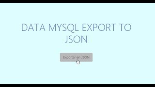 MYSQL export to JSON with PHP