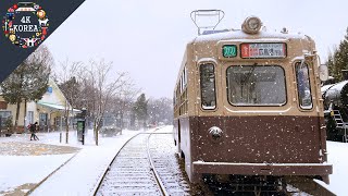 ❄️The First Snowy in Winter | Hwarangdae Railroad Park | 4K KOREA | Dec.2022