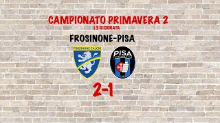 Campionato Primavera 2: 13 Giornata, Frosinone-Pisa 2-1