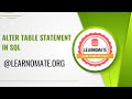 Alter Table Statement in SQL | Learnomate technologies