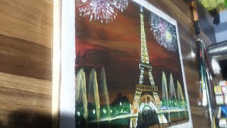 New year in Paris painting | Eiffel tower painting | Easy painting #23 | Landscape painting